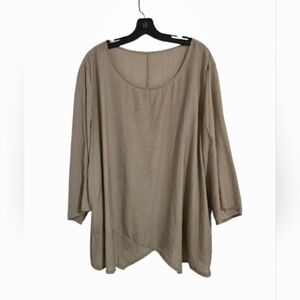 Lightweight Blouse Women's Size 3XL Sage Green Bell Sleeve Boho Minimalist